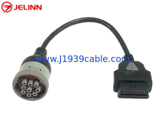 캐터필러용 회색 CAT 9 핀에서 OBD 2 OBD2 16 핀 케이블