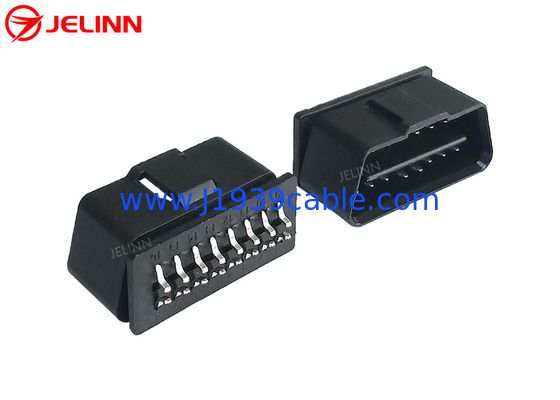 뒷면에 곡선 핀이 있는 16 핀 J1962 OBD2 OBDII 수 플러그 커넥터