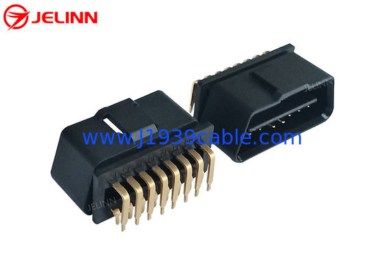 16 핀 J1962 OBD2 OBDII 수 플러그 커넥터(직각 90도 핀 포함)