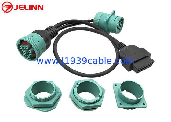 Deutsch J1939 남성 여성 OBD 2 OBD2 커넥터 스플리터 Y 케이블 4 개의 다른 패널 마운트 브래킷