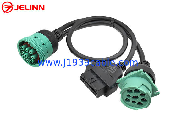 J1939 9 핀에서 OBD 2 OBD2 16 핀 스플리터 Y 케이블